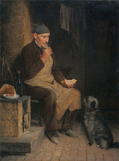 ब्रेक पर बूढ़ा आदमी द्वारा Albert Anker